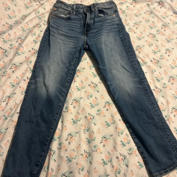 American Eagle Blue Faded Jeans Mens 29x30 Air Flex + Stretch Athletic Straight - Picture 2 of 8